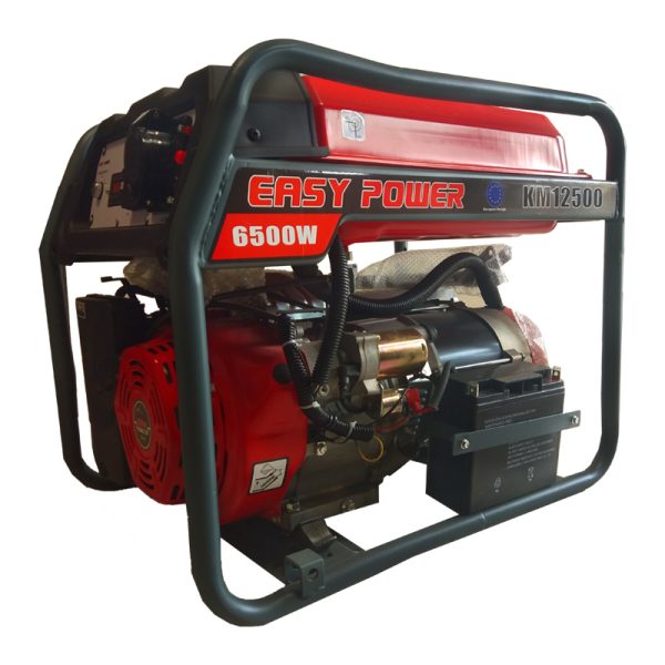 موتور برق بنزینی 6.5 کیلووات ایزی پاور چرخ دار و استارتی مدل KM12500