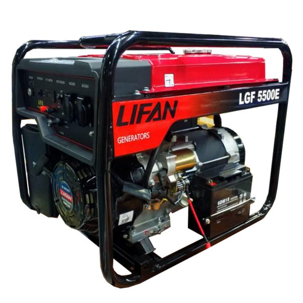 موتور ژنراتور بنزینی لیفان 5.5 کیلووات چرخ دار استارتی مدل LGF5500