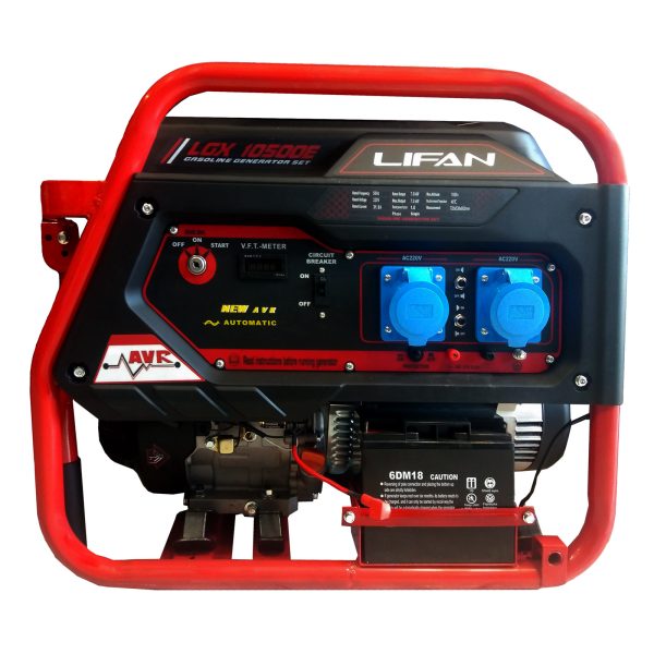 موتور ژنراتور بنزینی لیفان 7.5 کیلووات استارتي چرخ دار مدل LGX10500E